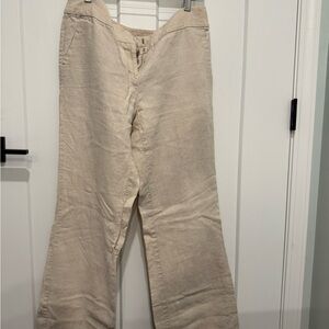 LOFT Cream Linen Relaxed Fit